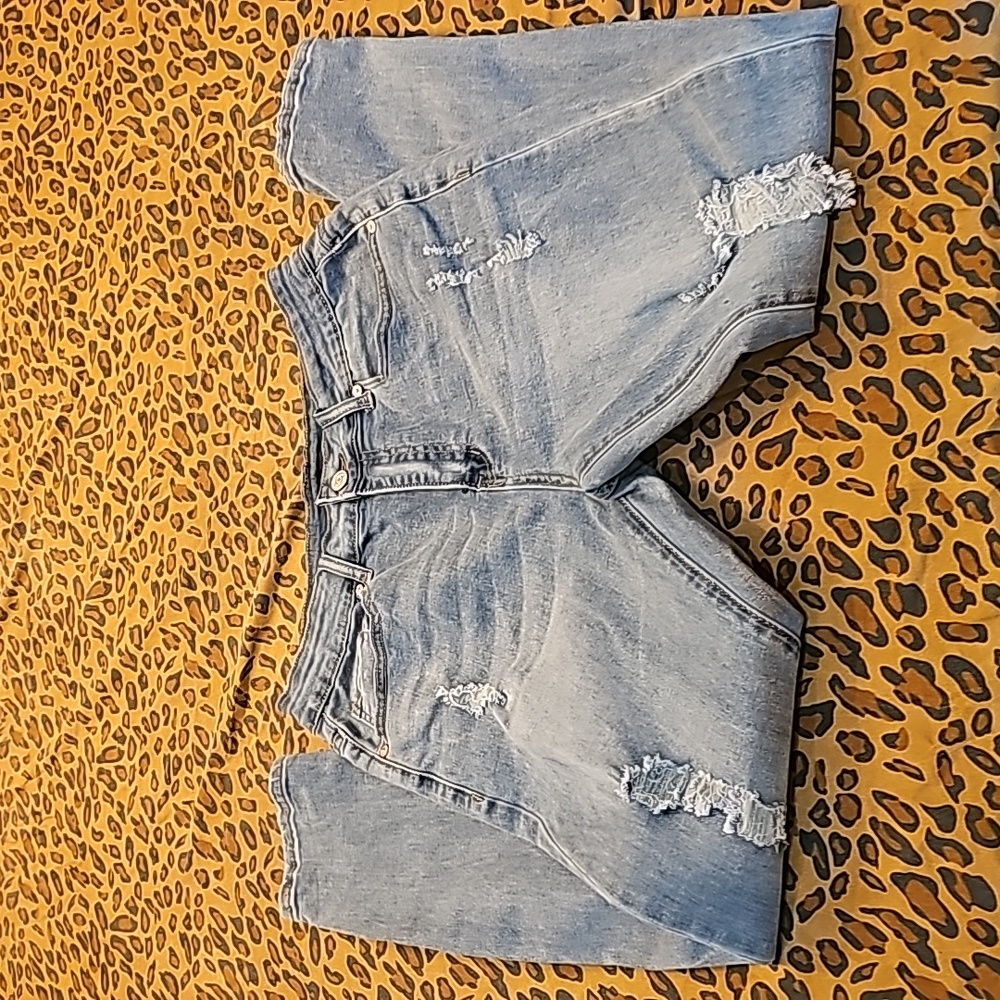 KUNMI size 12 light blue frayed jeans, hardly worn #Rockstarlife - Picture 2 of 7